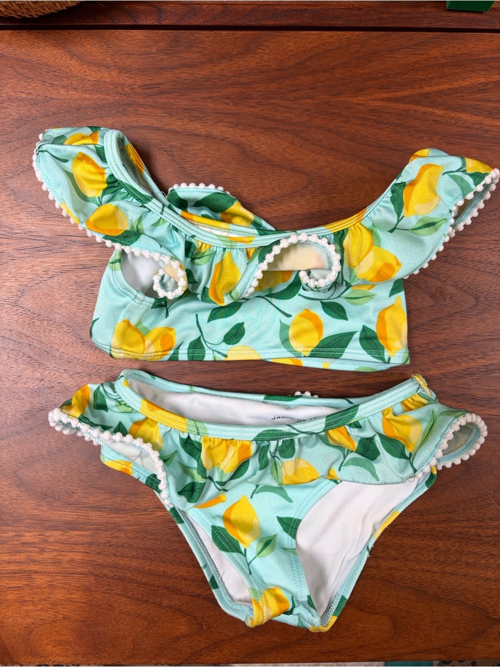 Janie and Jack Mint Green and Yellow Lemon Ruffle Bikini